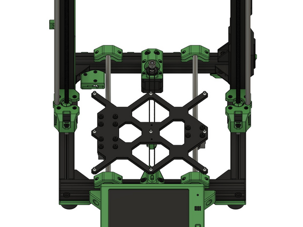 Platzieren Sie 9x Distanzhülsen auf den Gewindebohrungen im y-Schlitten.