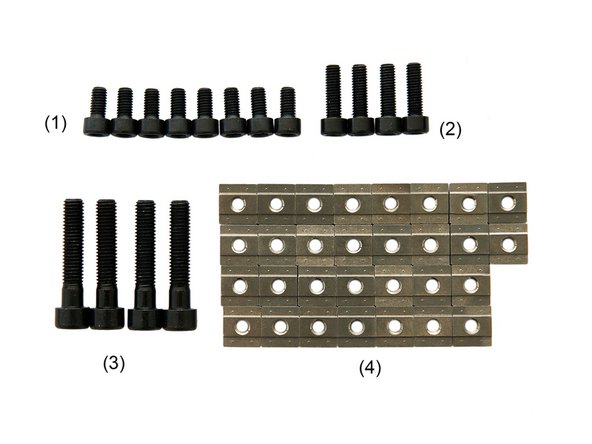 (1)  8x M6x12mm Zylinderkopfschrauben