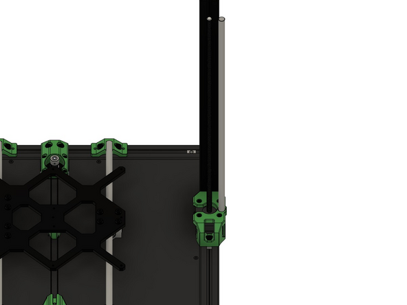 Setzen Sie nun eine z-Stange auf das Loch neben dem z-Schrittmotor am z-Motorhalter. Klopfen Sie die z-Stange mit einem Hammer vorsichtig gerade ein.