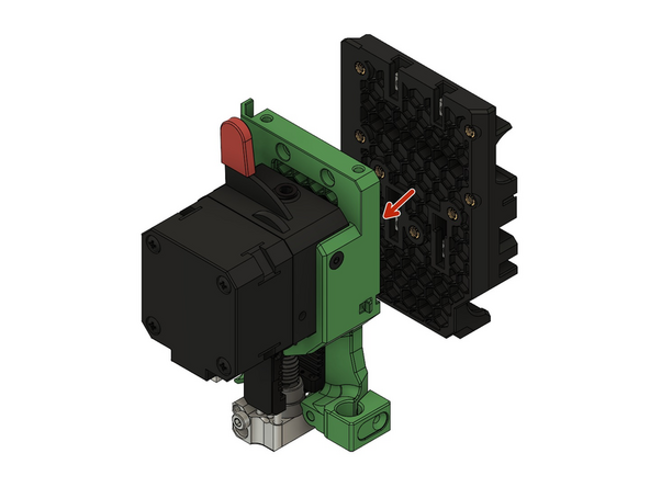 Legen Sie den x-Schlitten auf den Extruder.
