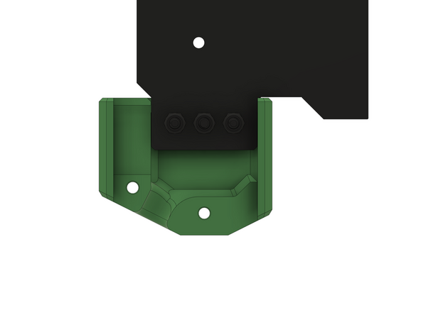 Die Schraube wird von unten mit einer M3 Selbstsichernden Sechskantmutter befestigt.