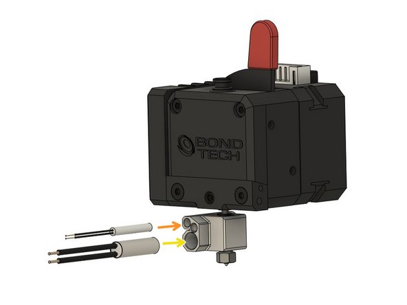 Apply boron nitride paste to the heater cartridge and the thermistor cartridge.