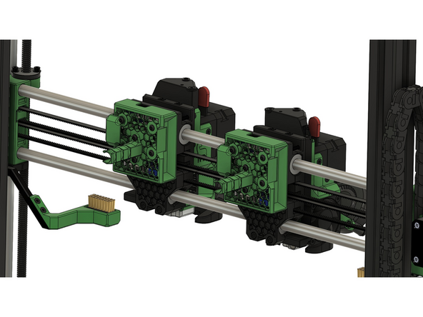 Sichern Sie diese mit jeweils 2x M3x8m Linsenkopfschrauben.