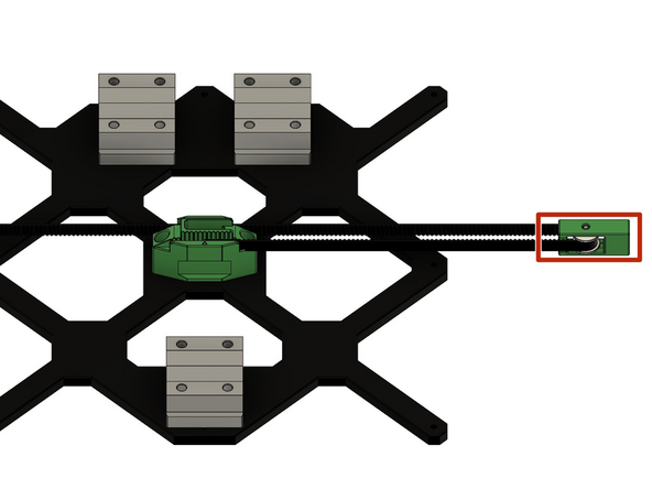 Führen Sie den Riemen durch den Riemenspanner-Einsatz.