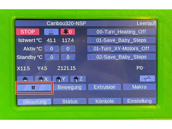 Wenn Sie einen SuperPinda eingebaut haben können Sie nun Ihren ersten Druck starten.