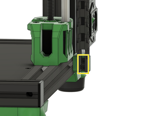 Die Kette wird am u-Ketten Halter mit 2x M3x8mm Senkkopfschrauben befestigt.