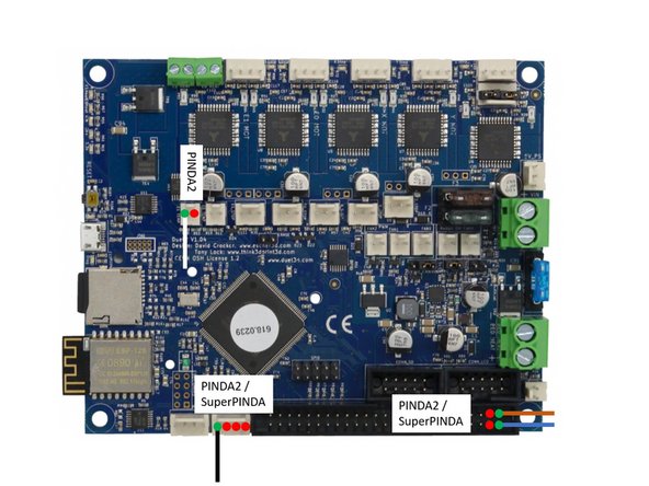 The PINDA2 probe cable needs to be split into three connections: