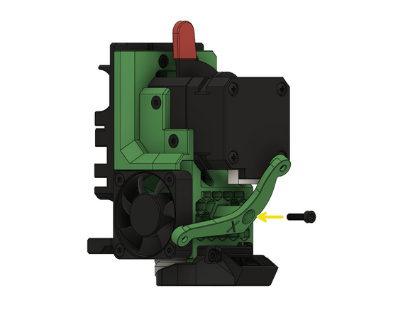 Verwenden Sie eine M3x12mm Zylinderkopfschraube zur Befestigung der Lüfterhalterung.