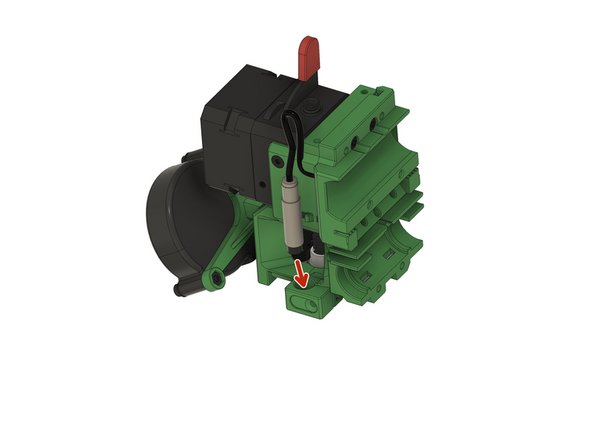 Insert the PINDA / SuperPINDA into the hole on the side of the holder.