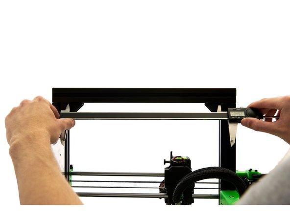 Once you have successfully aligned your x-axis, use a caliper to measure the distance between the two z-axes.