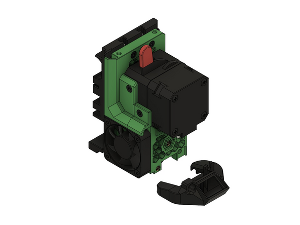 Richten Sie das Loch auf der Rückseite des Lüfterauslass mit dem Loch auf der LGX Abdeckung aus.