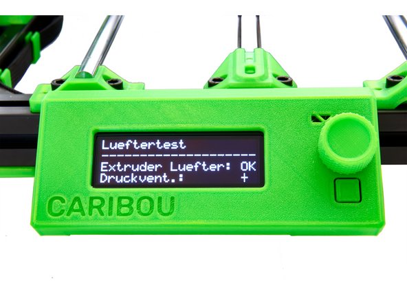 Die Firmware überprüft zunächst, ob sich beiden Lüfter drehen und richtig angeschlossen sind.