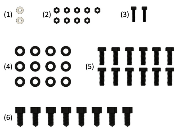 (1)  2x M3 Kunststoff Unterlegscheiben