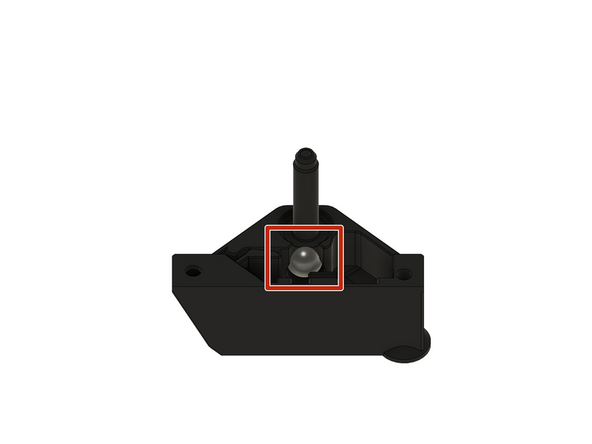 Legen Sie die Stahlkugel in die Öffnung des Filament Sensor Halters
