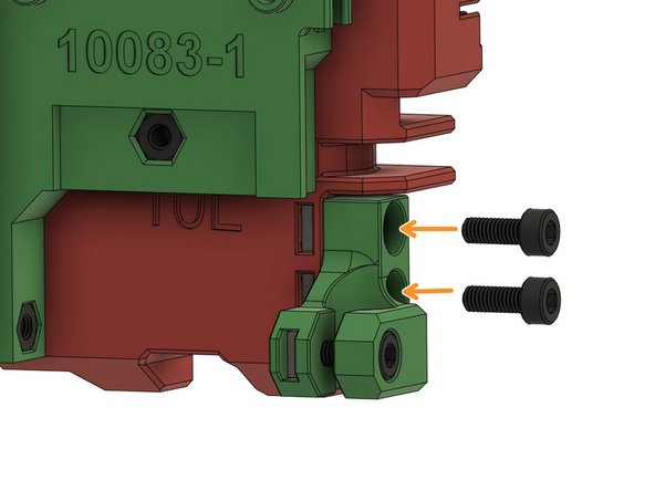 Use 2x M3x10mm hexagon socket head cap screws to fasten the holder.