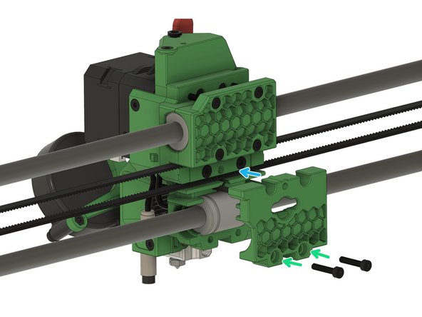 Verwenden Sie eine M3x10mm Zylinderkopfschraube, um das Nylon Filament in seiner Position zu sichern.