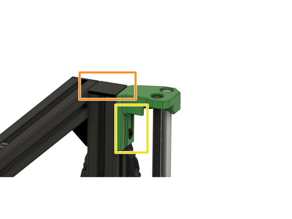 Setzen Sie eine Endkappe auf das z-Aluprofil.