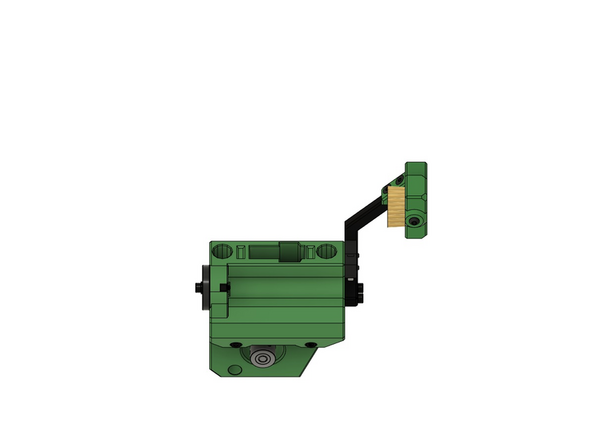 Setzen Sie eine der 510mm x-Wellen auf eines der dafür vorgesehenen Löcher. Klopfen Sie die Stange vorsichtig in den x-Motorhalter.