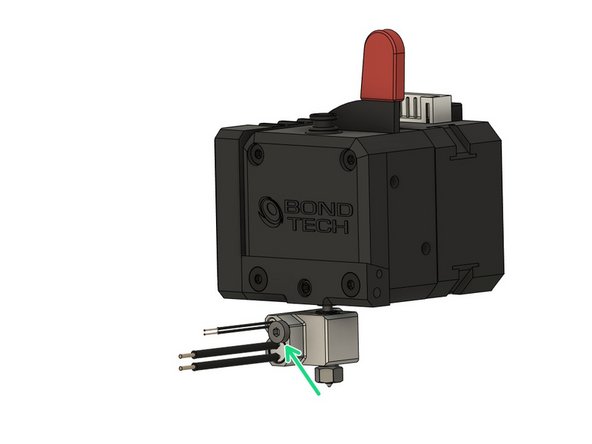 Insert the thermistor cartridge into the upper hole.