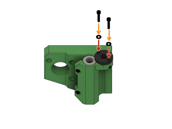 Nehmen sie 2x M3 Unterlegscheiben ...