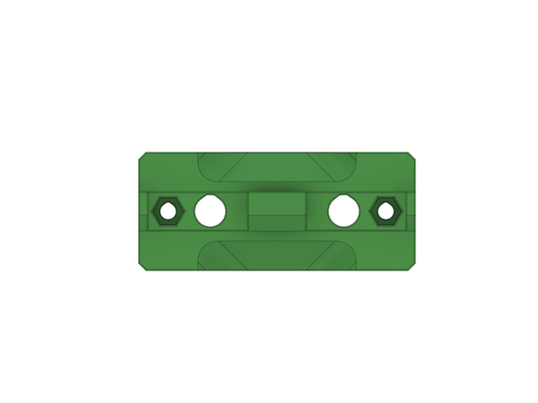 Stecken Sie mithilfe der Reißnadel  je 2x M3 selbstsichernde Sechskantmuttern in die 4x y-Wellenhalterungen.
