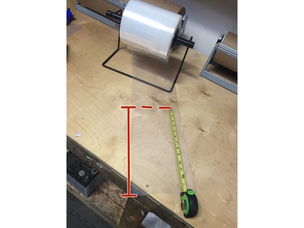 Measure and cut ~14" of 8" poly tubing as shown
