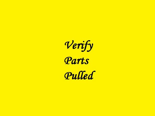 Verify part quantity