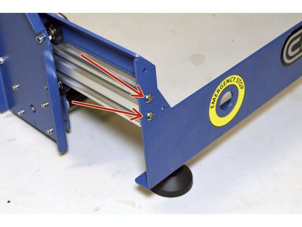 Assemble the Front Frame Plate with the Left Rail Assembly with the M5x20 Button head screw (2 Pcs) and Partley Pratlock