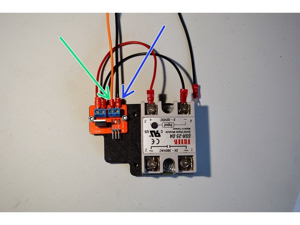 Insert the orange Toggle Switch Cable into the V_in terminal