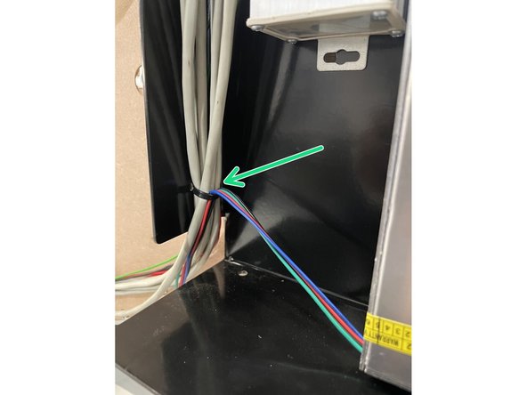 Tie the wiring to the same holes on the inside of the Electronics Assembly with a 2.5mm cable tie as shown in the pictures.