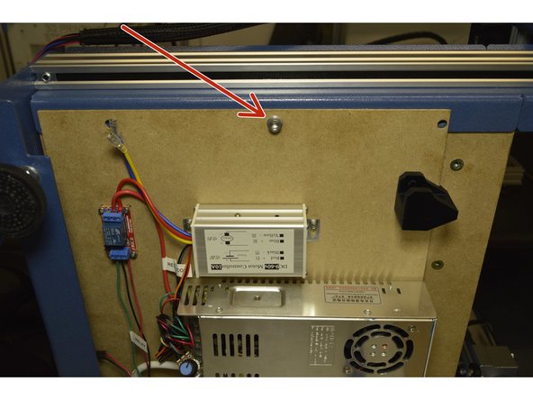 Mount the Electronics assembly from the bottom and the waste board from the top with one M6x16 Cap Screw, M6 Washer and Pratley Pratlock