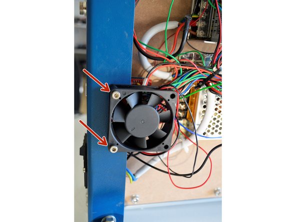 Mount the fan back onto the controller board with the original M4 screws and nuts