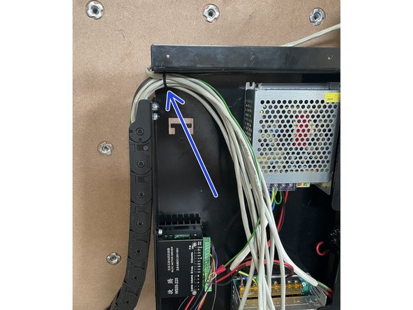 Use a 2.5mm cable tie to tie the cables to the Electronics Assembly Base Plate through the holes provided.