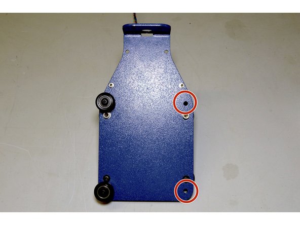 Mount the two remaining V-Wheels in the holes as indicated with the M5 washers (2 Pcs) as the back of the plate and only hand tighten the screws