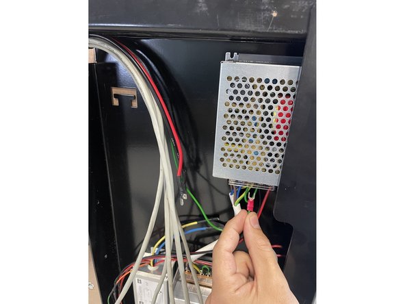 Connect the green ground cable to the earth connection of the 24V power supply.