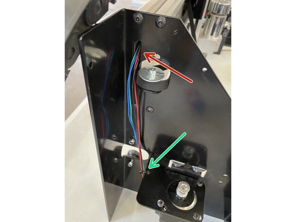 Feed the motor cable from the left gantry through the aluminium profile all the way to the right side as shown in the pictures.