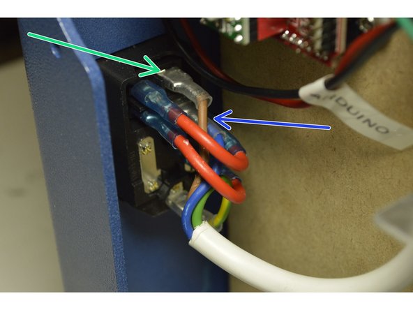 Connect the blue cable to the port second from the top on the kettle port