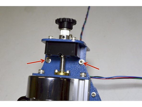Mount the Z-Plate to the Z-Axis Assembly with the M4x16 Cap Screws (2 Pcs), M4 Washers (4 Pcs), M4 Lock nuts (2 Pcs)