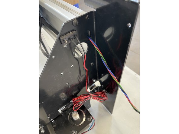 Tie this motor cable down to the motor bracket with a 2.5mm cable tie as shown in the picture.