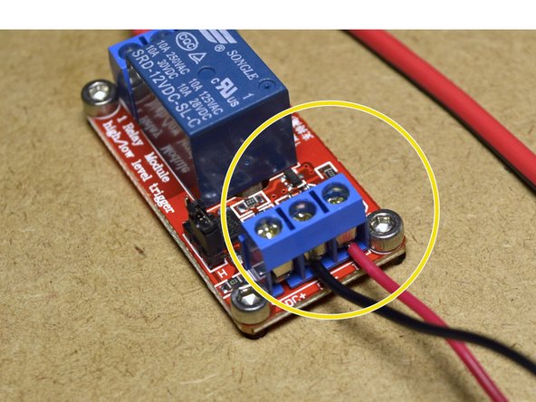 Plug the 2 pin connector to the Z+ pins on the CNC shield with the red cable closest to the stepper drivers as shown