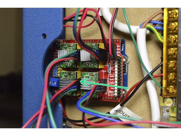 Connect the Z-Motor to the controller board at the bottom left plug with the red cable to the top