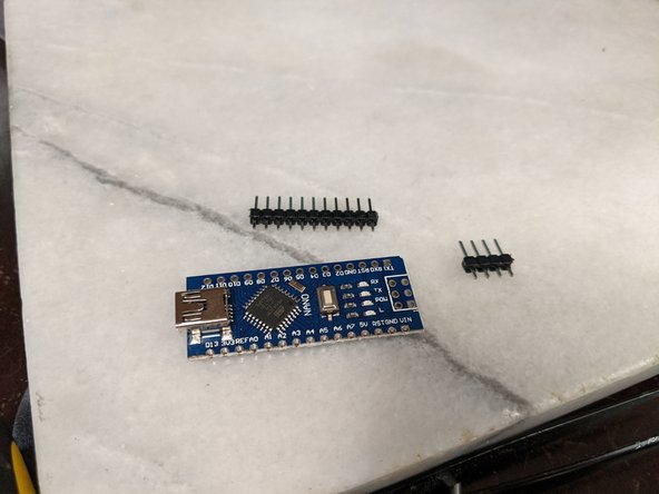 You will need an Arduino Nano and if yours did not come with the pins pre-soldered, it is time to attach them.