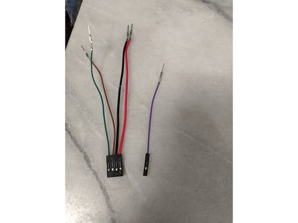 You will use a 4 pin single row housing, and a 1 pin housing.  Starting at one side of the 4 pin housing you will start with the positive wire, followed by the ground wire.  Finish the 4 pin housing with two signal wires.