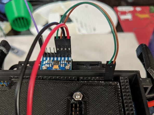 The other two signal wires on the 4 pin harness on the MPU connect to pins SDA and SCL on the Arduino.  These two pins are labeled the same on the MPU.  The pins will match the labels.  SDA-SDA and SCL-SCL so they go to the correct locations as seen in Pic 1.