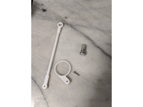 Here we will be working with the nod arm.  For this, I used the NodArm and NodArmLever prints, and a #4 x 1/2&quot; screw since it is what I had available.