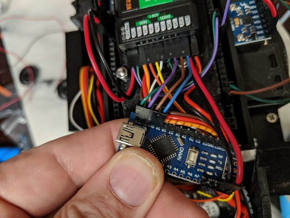 The data harness will plug into the Nano next.  These wires go to pins labeled D9-D12 as shown in Pic 2.  If your nano is labeled differently, They still go in the same location next to the USB plug.