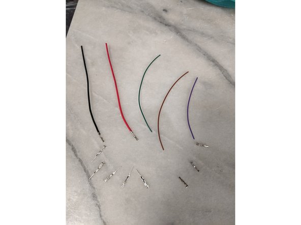 You will need 3 signal wires and 2 power wires.  You will be crimping on 5 female crimps and 5 male crimps.