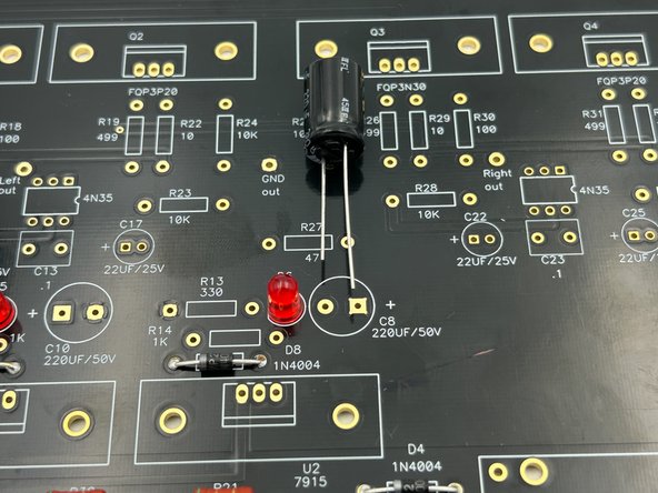 Your kit contains two types of 200uF capacitors.  One type is rated for 50V and one type is rated for 25V.  Ensure you install the 50V capacitors.  The voltage rating is marked on the package. They are physically larger than the 25V capacitors, and you can match the quantity on your parts list.