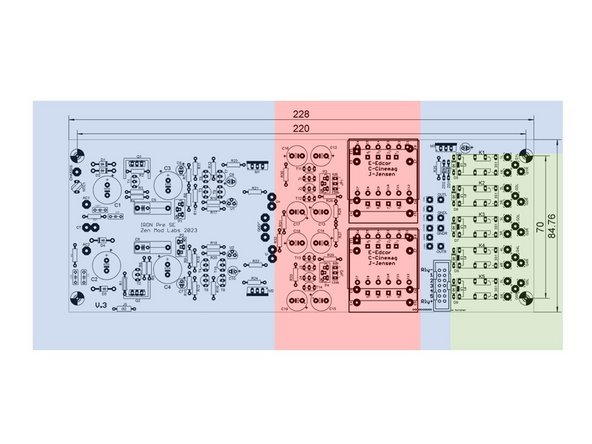 The Iron Pre PCB can be completely assembled as a unit.  Some builders may choose to assemble their boards in sections based on functionality.  This section of the guide shows the full assembly of the PCB.