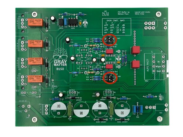 The DIP switches have a dot to note the orientation / pin one. Ensure that the dot on the switch aligns with the dot on the PCB silkscreen.